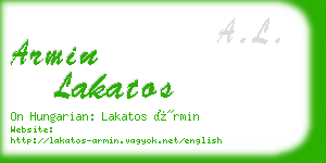 armin lakatos business card